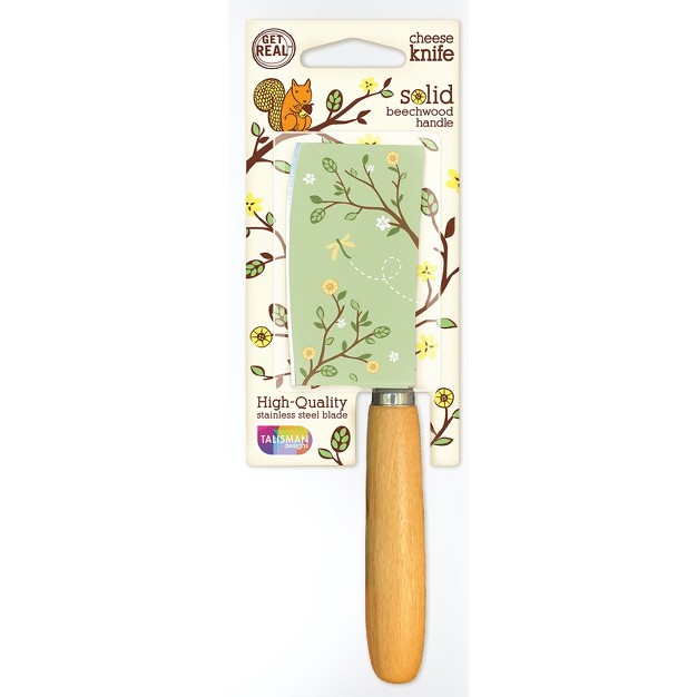 Talisman Designs Laser Etched Beechwood Cheese Knife Woodland Collection Green