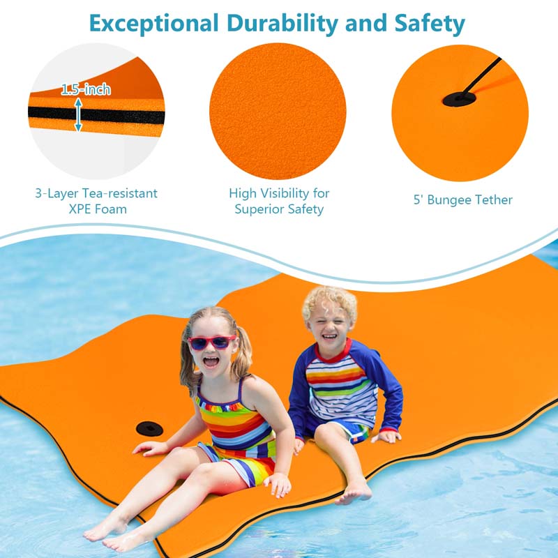 Personal Floating Oasis 3-Layer XPE Foam Water Pad/Pool Mat/Lounger Floating Island for River Lake Ocean