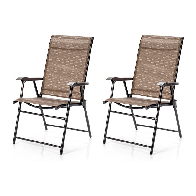 Tangkula Caming Chair Outdoor Folding Chair Garden Yard W armrest amp Backrest