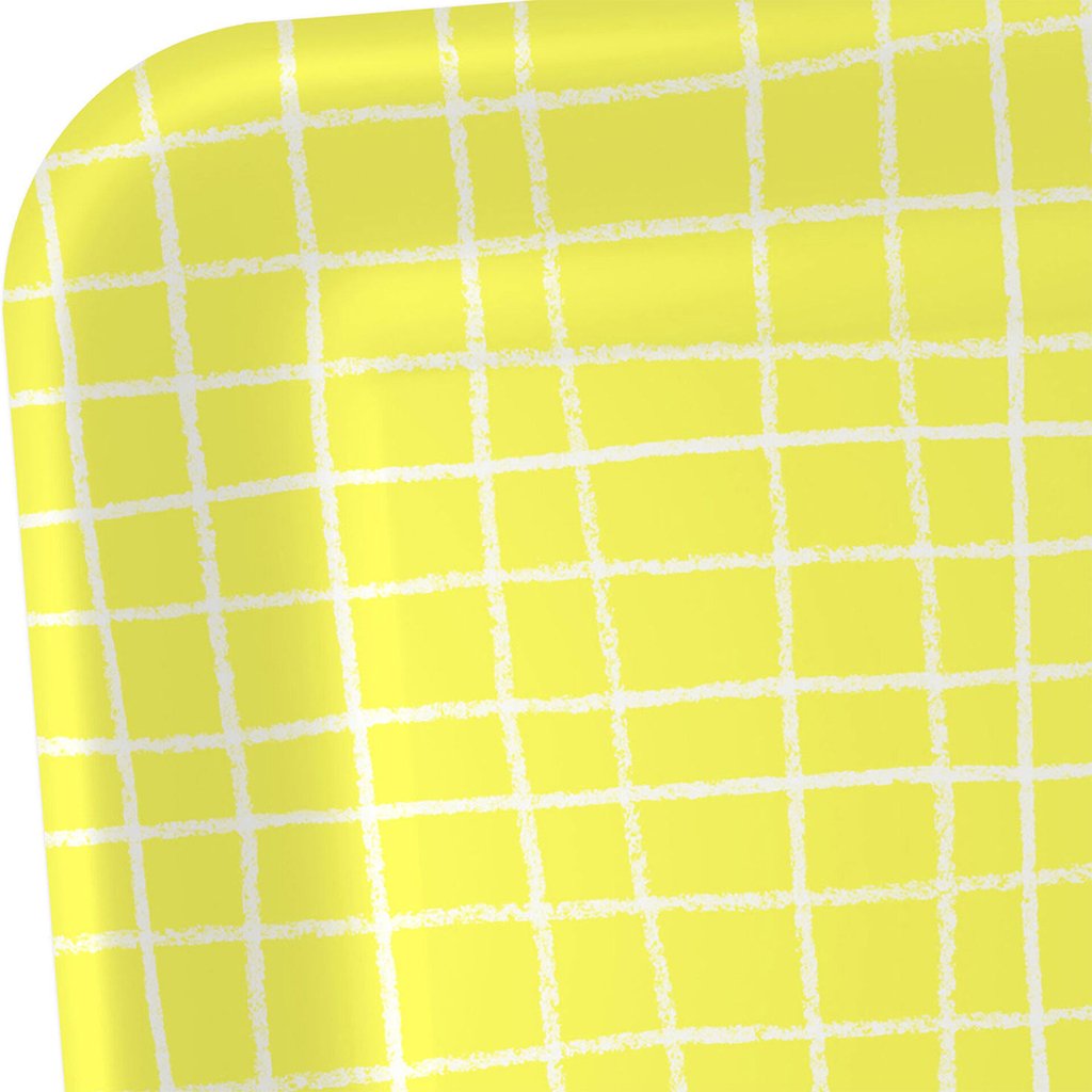 Hallmark  Yellow Grid Square Dinner Plates, Set of 8