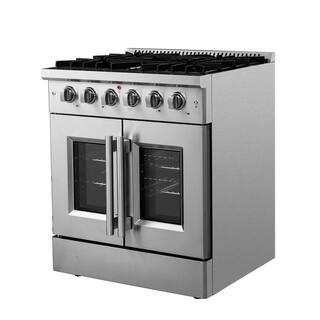 Forno Alta Qualita 30 in. Pro Style French Door Gas Range with 5 Defendi Italian Buner in Stainless Steel FFSGS6444-30