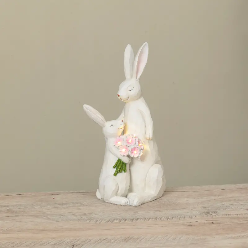 14 Inch Lighted Easter Mother With Baby