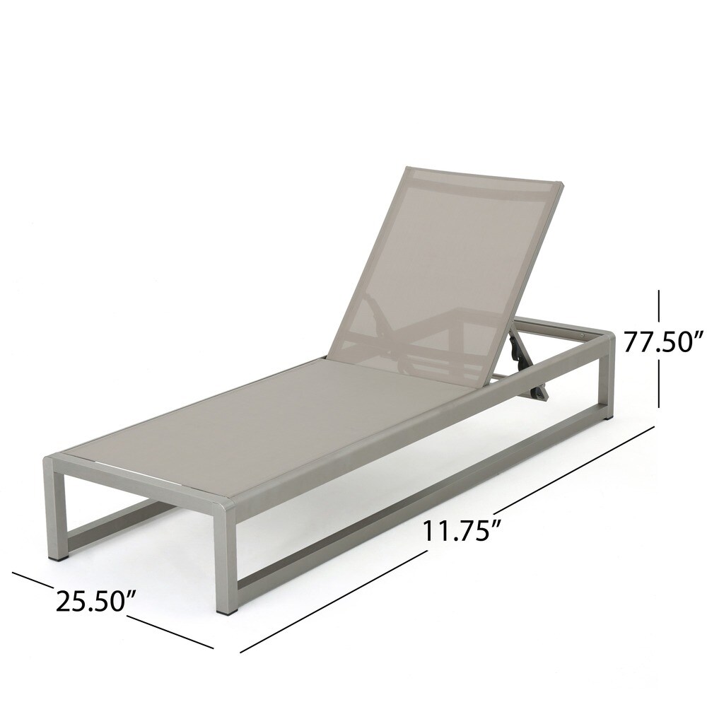 Metten Outdoor Mesh Chaise Lounge (Set of 2) by Christopher Knight Home