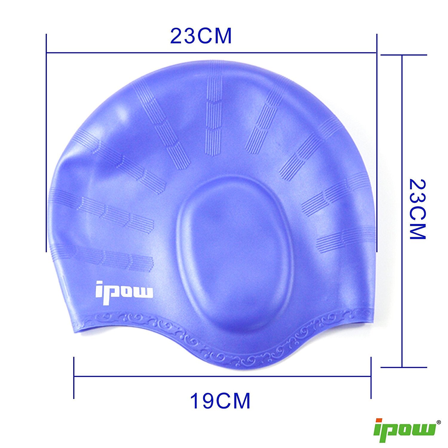 Swimming Goggles + Cap, IPOW Anti-Fog Swim Goggles Glasses Silicone Waterproof Swimming Cap Hat Goggle and Swim Cap for Adults Women Long Hair Men Kids Girls Boys Youths Swimmers, Blue