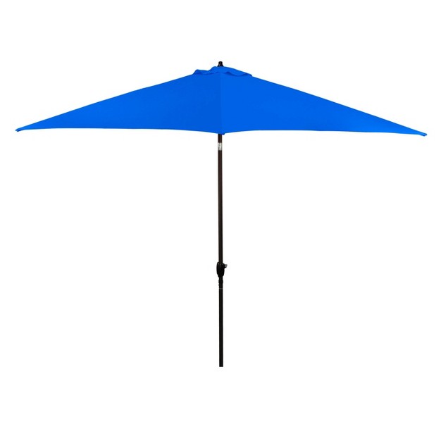 11 x27 X 11 x27 Aluminum Market Polyester Umbrella With Crank Lift Pacific Blue Astella