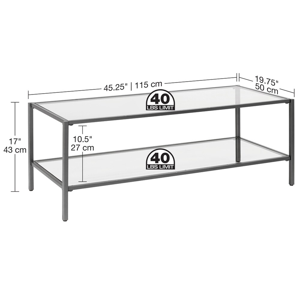 Carbon Loft Heimlich Metal/Glass Rectangle Coffee Table