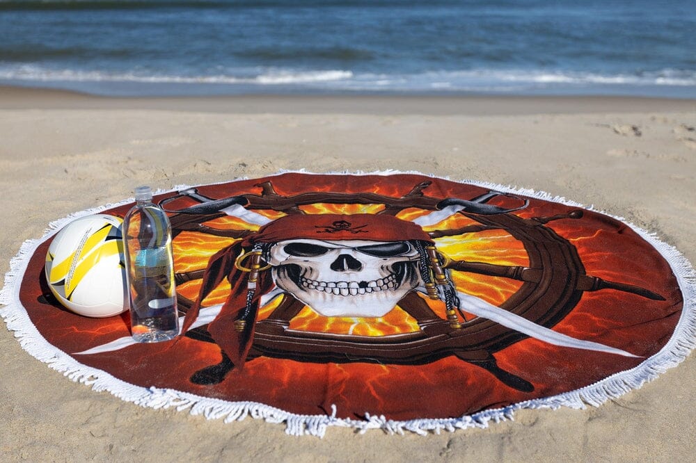 Sea Pirate Microfiber Round Large Towel/Blanket