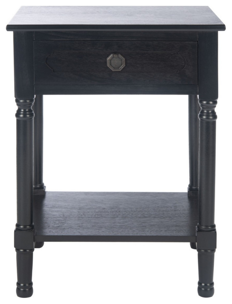 Parish One Drawer Accent Table Black   Traditional   Side Tables And End Tables   by AED Luxury Home Decor  Houzz