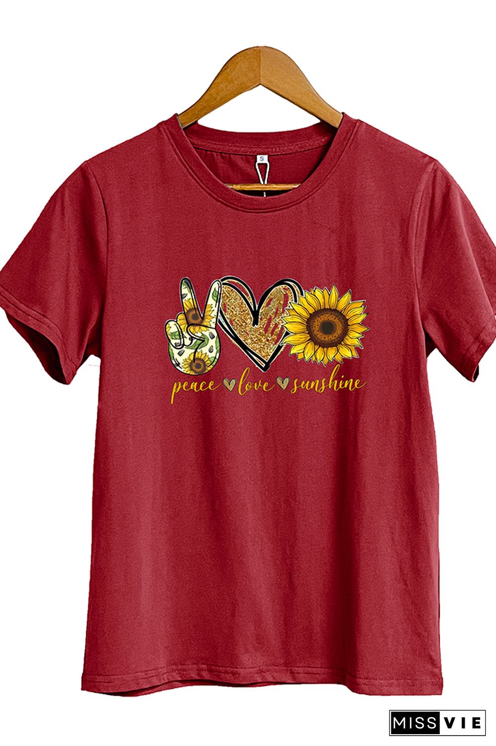 Peace Love Sunshine Short Sleeve Graphic Tee Wholesale