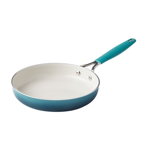 12-Pieces Porcelain Enamel Classic Ceramic Cookware Set， Ombre Teal