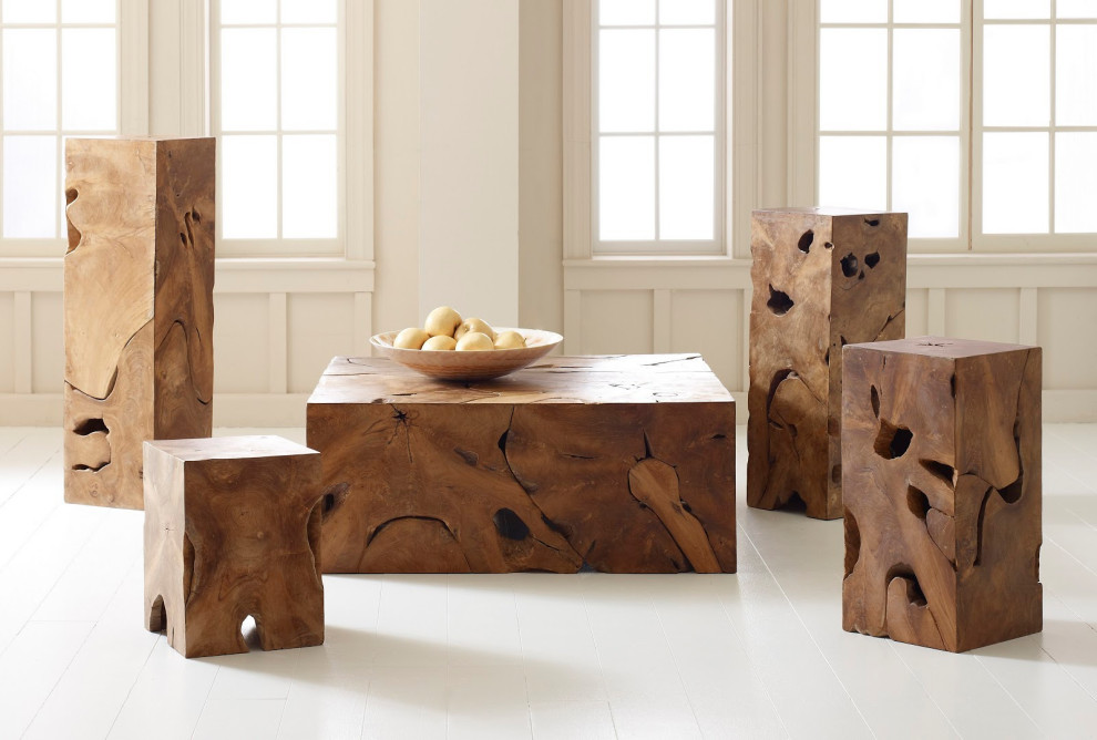 Teak Slice Coffee Table   Rustic   Coffee Tables   by Phillips Collection  Houzz