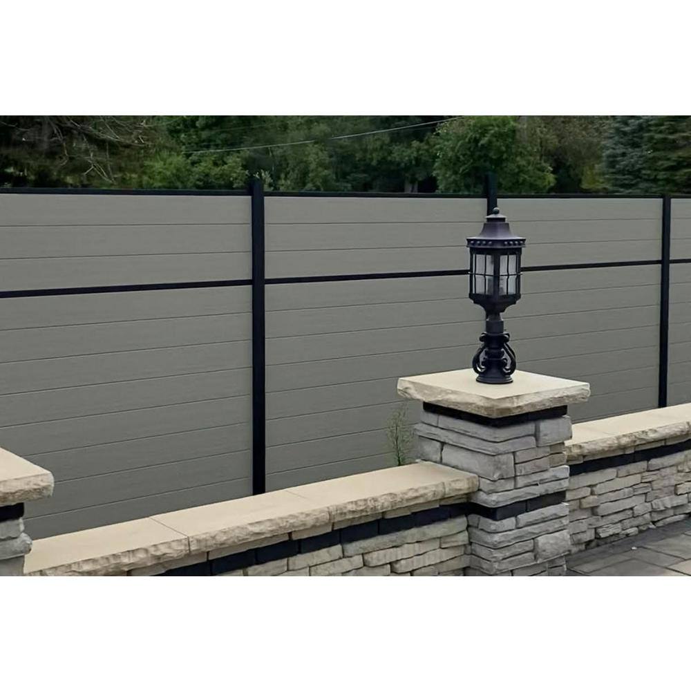 Slipfence Composite 6 ft. H x 6 ft. W x 1 in. Thick Ash - Light Grey Composite Tongue and Groove Horizontal Fence Panel SF2-HCPA6