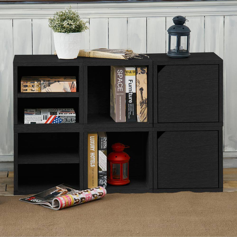 Way Basics 12.6 in. H x 13.4 in. W x 11.2 in. D Black Recycled Materials 1-Cube Organizer C-SCUBE-BK