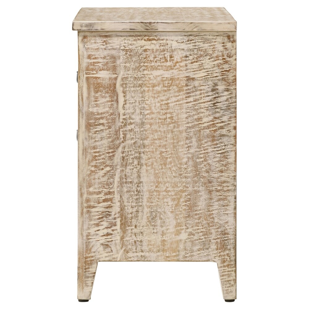 Coaster Furniture Mariska 3 drawer Wooden Accent Cabinet White Distressed   28.00'' x 16.00'' x 28.00''