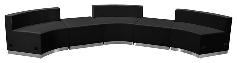 HERCULES Alon Series Black Leather Reception Configuration  5 Pieces   Contemporary   Living Room Furniture Sets   by Pot Racks Plus  Houzz