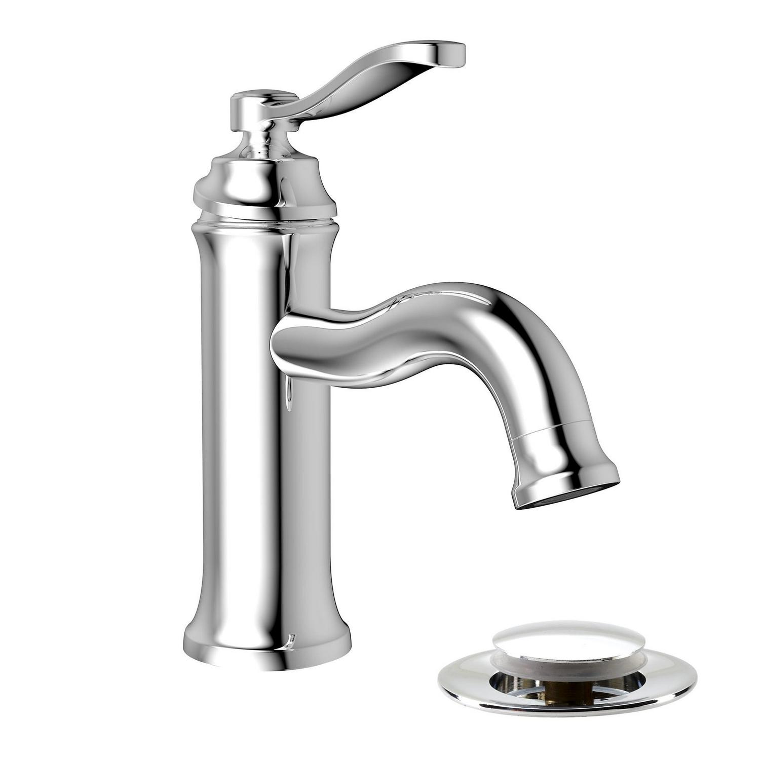 Belanger RUS22CCP Single Handle Bathroom Faucet with Drain， Polished Chrome