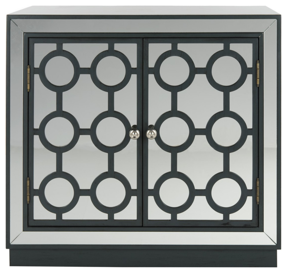 Roxi 2 Door Chest Steel Teal/Nickel Mirror   Transitional   Accent Chests And Cabinets   by V.S.D Furniture  Houzz