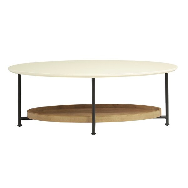 Madison Park Beauchamp White/ Natural Coffee Table