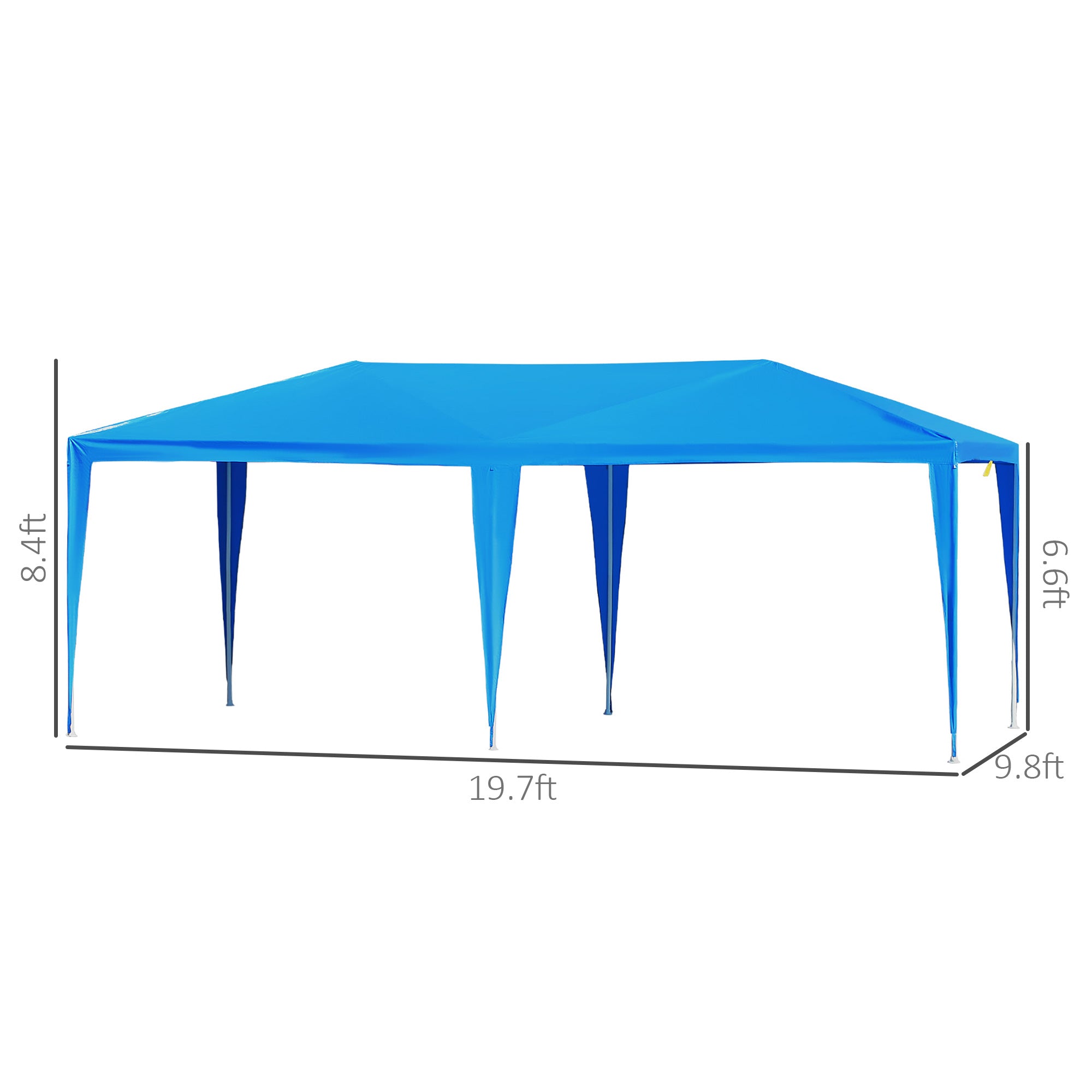 Outsunny Large 10' x 20' Party Tent, Events Shelter Canopy Gazebo with 4 Removable Side Walls for Weddings, Picnic, Blue