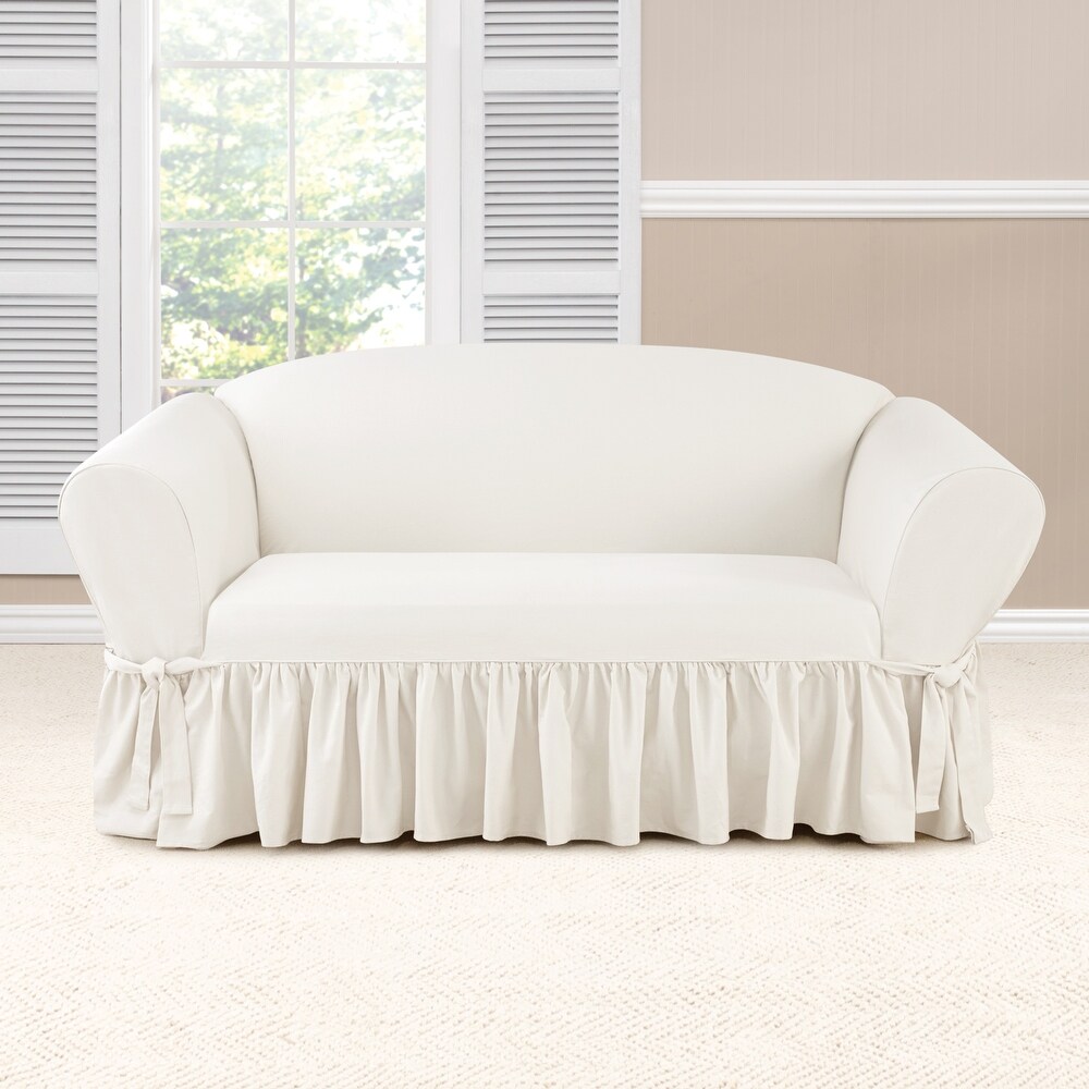 SureFit Essential Twill 1 Piece Loveseat Slipcover