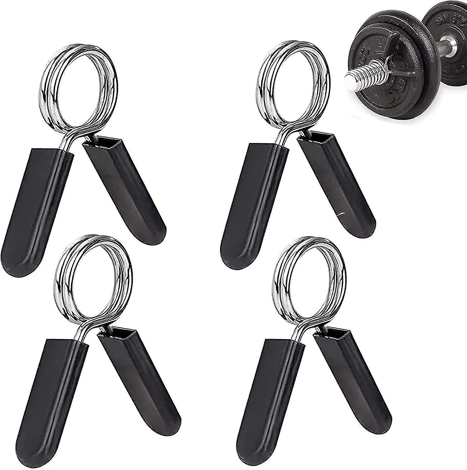 4 Pcs Spring Locking Dumbbell Clamp 25mm Dumbbell Lock， Dumbbell Clamp， Spring Locking， For Bodybuil