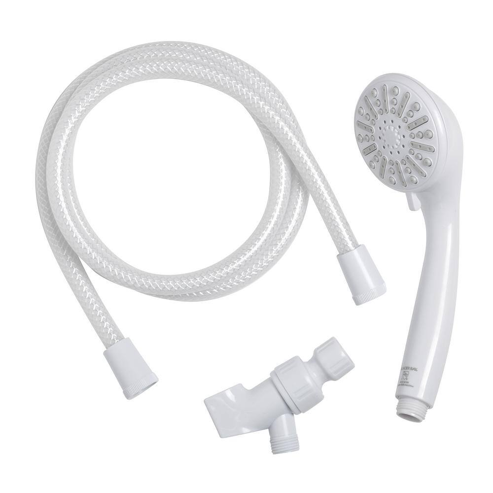 Glacier Bay 3-Spray 3.3 in. Single Wall Mount Handheld Adjustable Shower Head in White 8467000HC