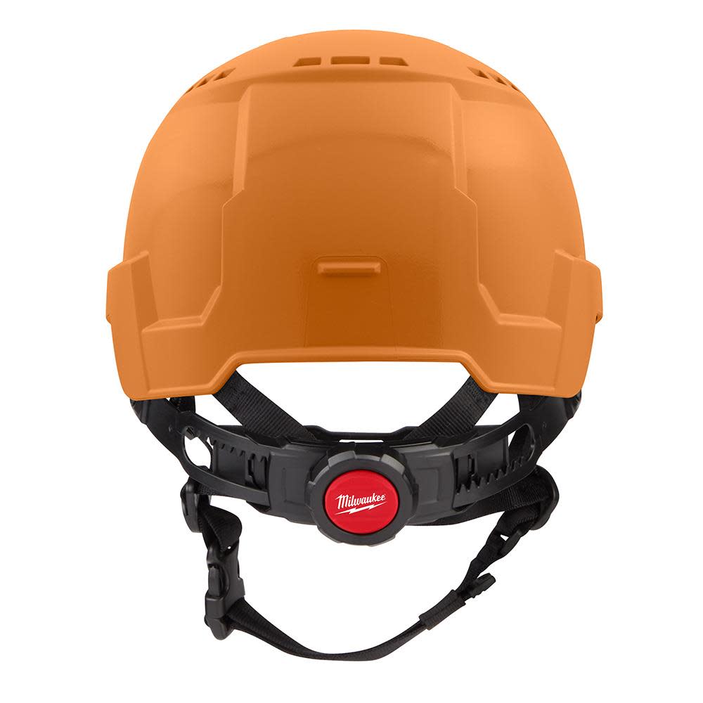 Milwaukee Orange Front Brim Vented Helmet with BOLT Class C