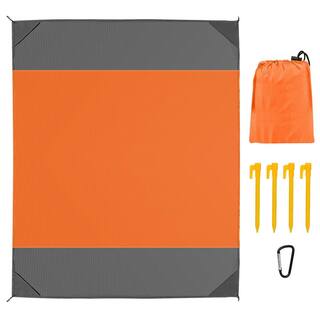 Afoxsos 96.5'' x 108'' Orange Sand Proof Picnic Blanket Water Resistant Foldable Camping Beach Mat HDDB1340