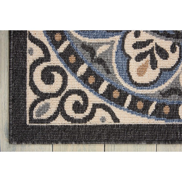 Nourison Caribbean Crb15 Ivory charcoal Indoor outdoor Area Rug