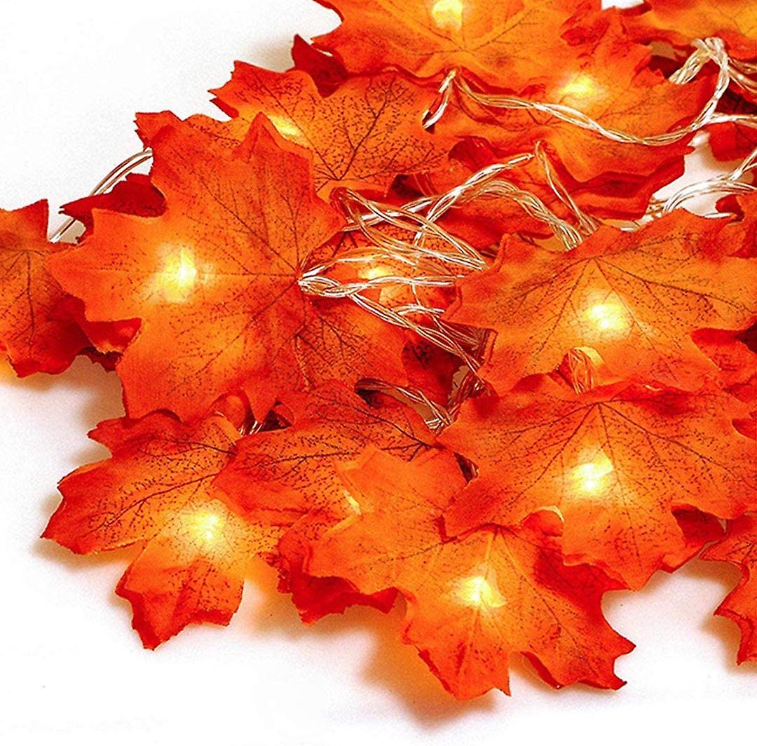 Autumn Garland Night Light， 20led 3m， 20 Fairy Lights， Fall Leaves Gugirlande， Halloween Christmas Decoration， Thanksgiving Decoration， Wall Decoratio