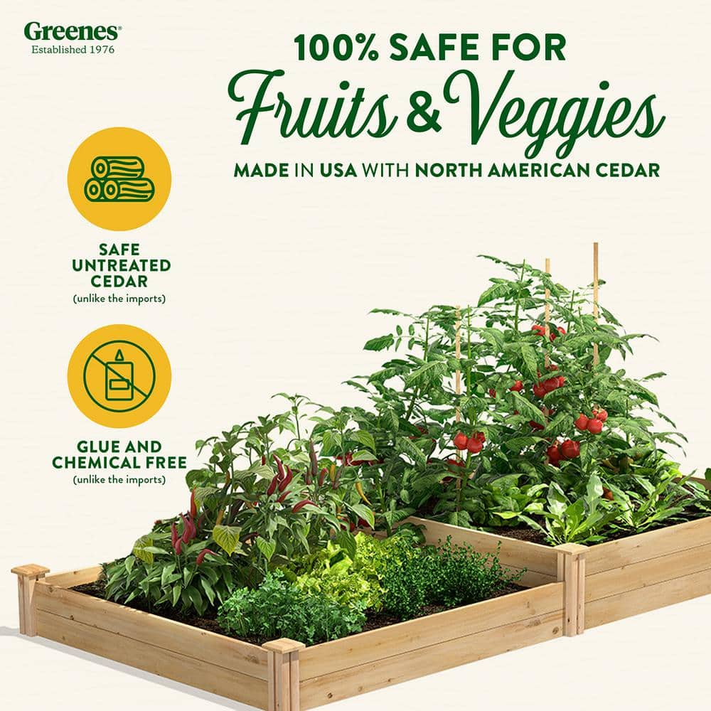 Greenes Fence 4 ft. x 8 ft. x 7-10.5 in. Original Cedar Raised Garden Bed RC 4C8T2