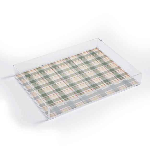 Lisa Argyropoulos Light Cottage Plaid Acrylic Tray Deny Designs