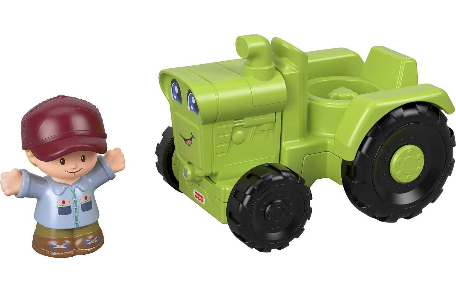 Fisher-Price Little People Helpful Harvester Tractor Vehicle and Farmer Figure for Toddlers