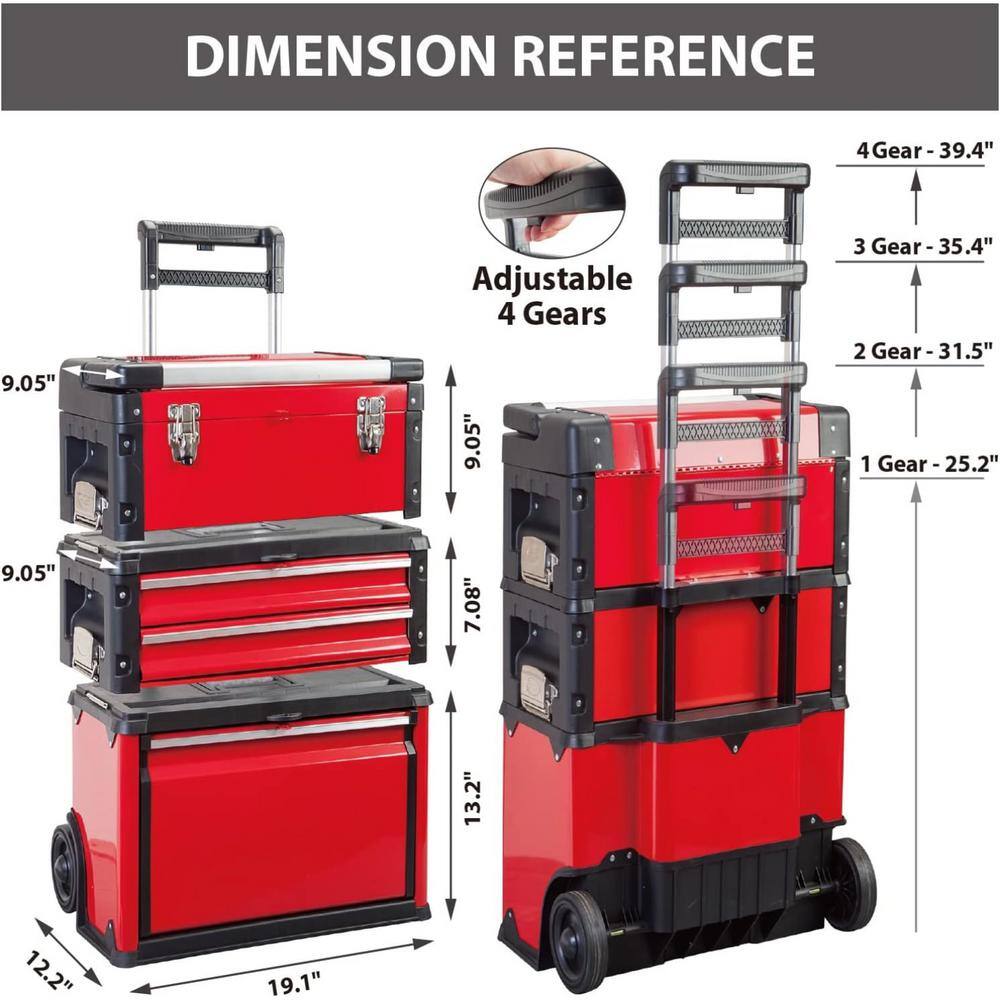 Big Red 19.3 in. L x 9 in. W x 29.3 in. H Modular Tool Box Storage System TRJF-C294ABD