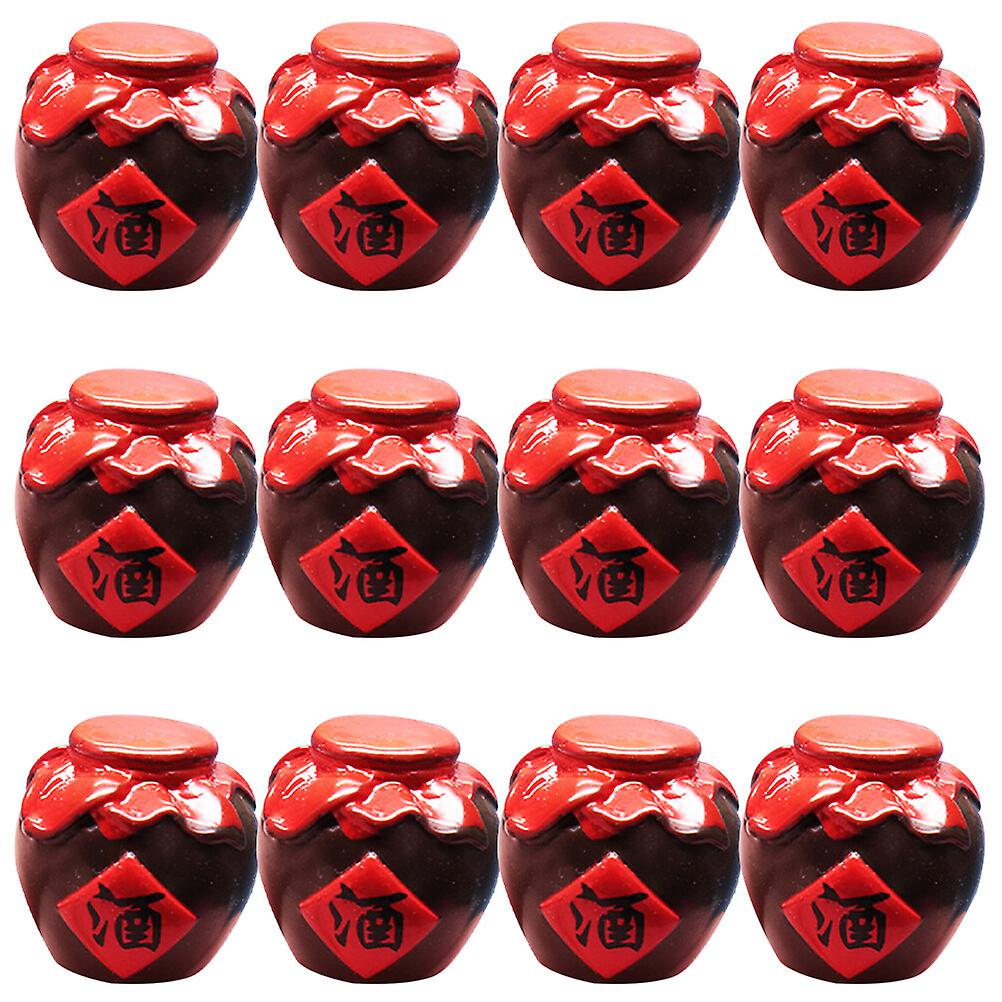 12pcs Mini House Decoration Miniature Wine Jars Models Mini House Ornaments