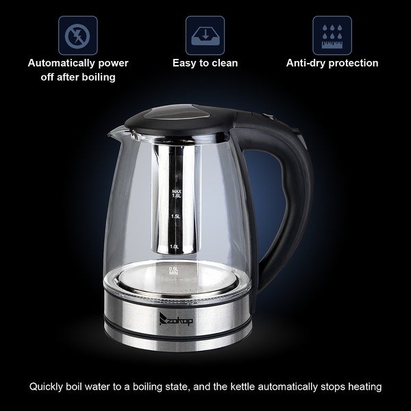 1500W 1.8L Electric Glass Kettle