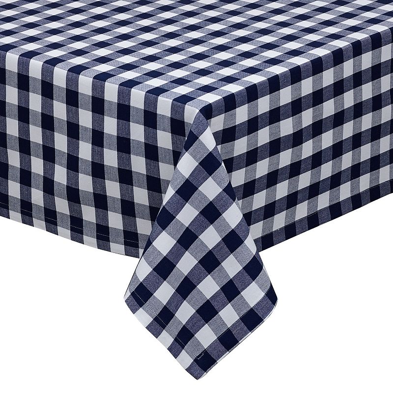 Nautical Blue and White Checkered Square Table Cloth 52 x 52