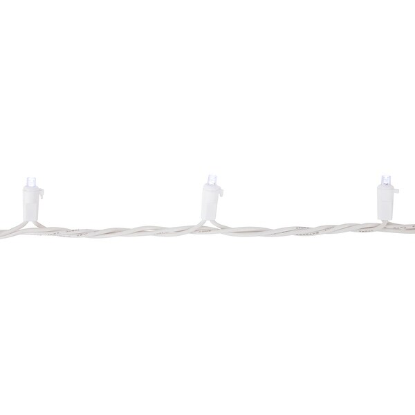 100ct Pure White LED Wide Angle Christmas Lights，33ft White Wire