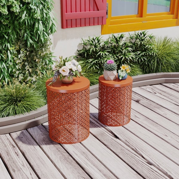 Nesting Side Table Set of 2 Accent Table Garden Modern End Table