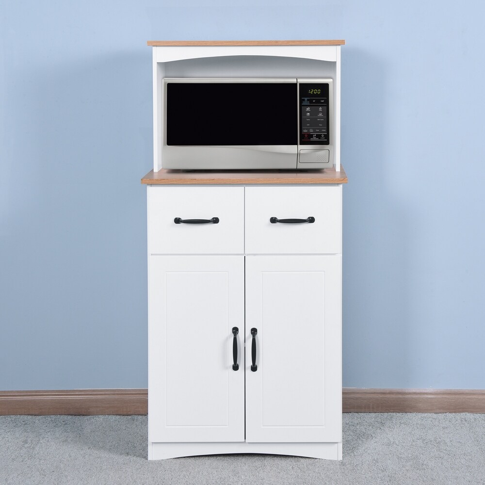 Wooden Kitchen Cabinet Pantry with 2 Storage Drawers