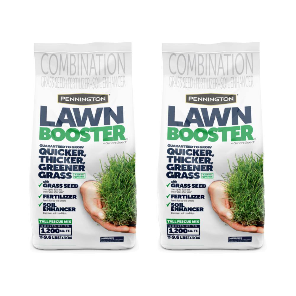 Pennington 9.6 lbs. Tall Fescue Lawn Booster with Smart Seed Fertilizer and Soil Enhancers (2-Pack) 100540514