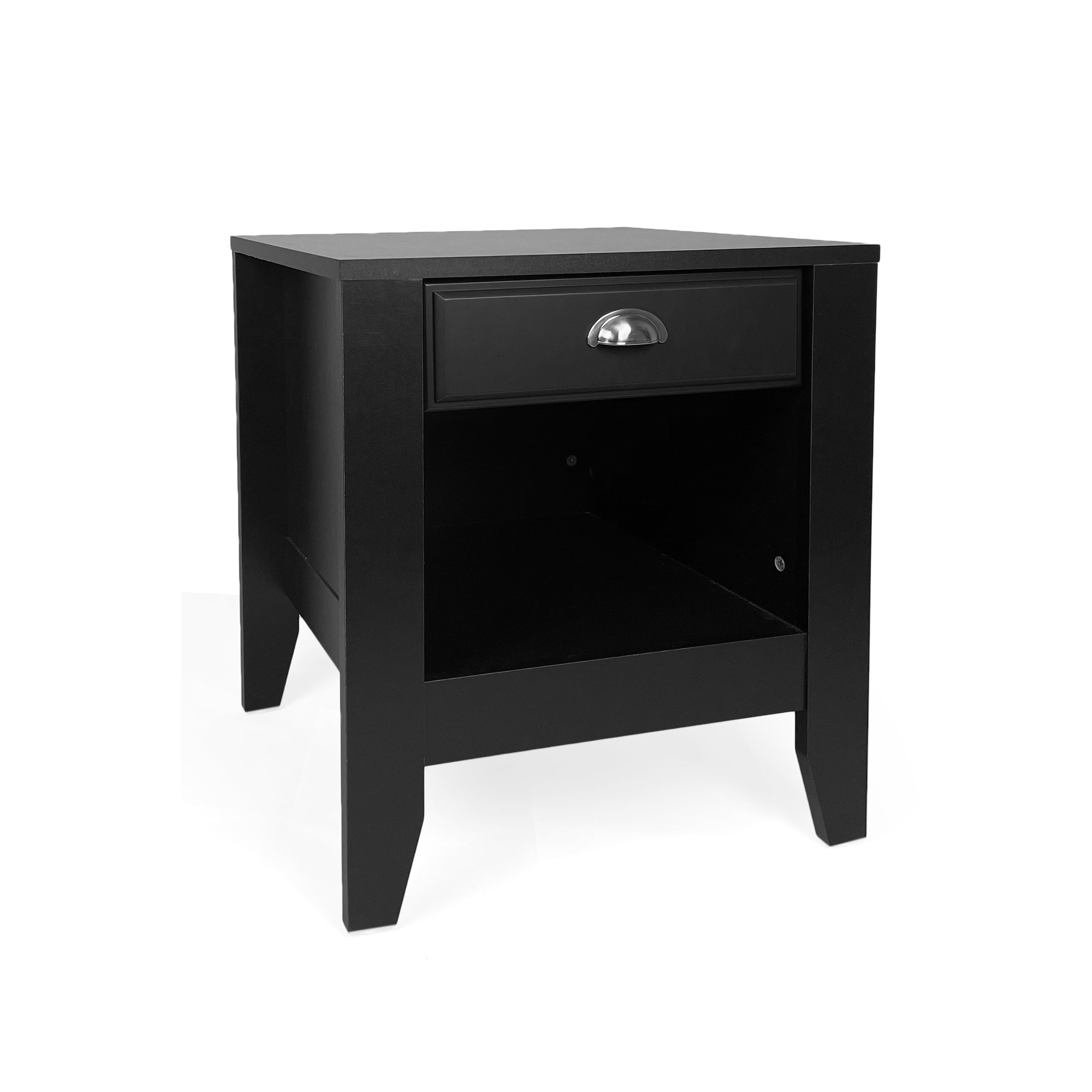 Cleary Contemporary Faux Wood Nightstand with Drawer