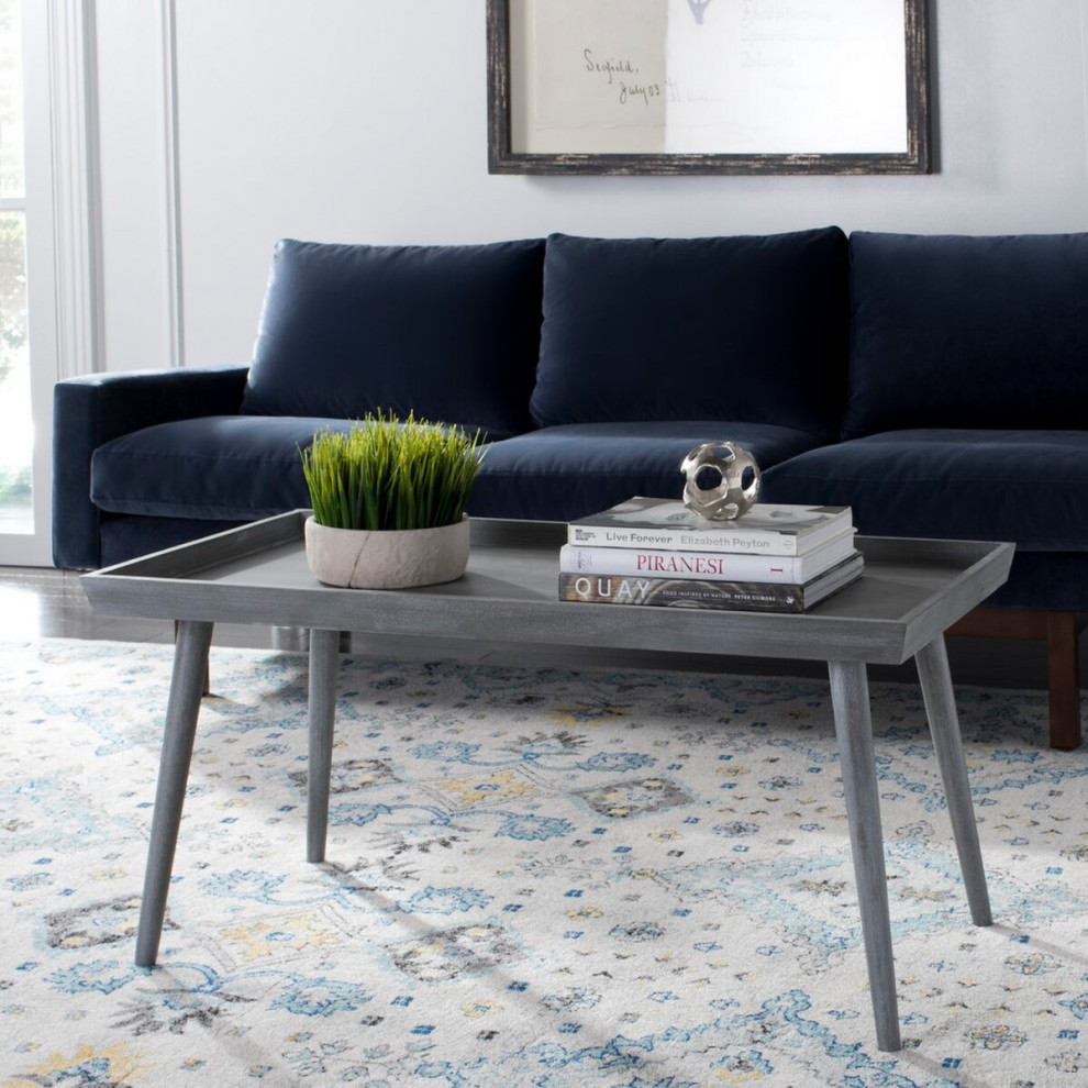 Carsa Coffee Table With Tray Top Slate Grey   Midcentury   Coffee Tables   by AED Luxury Home Decor  Houzz