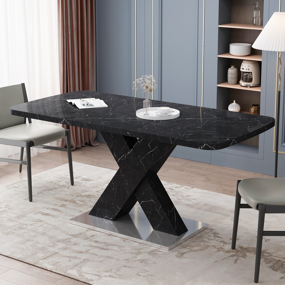 Retractable dining table with MDF Top