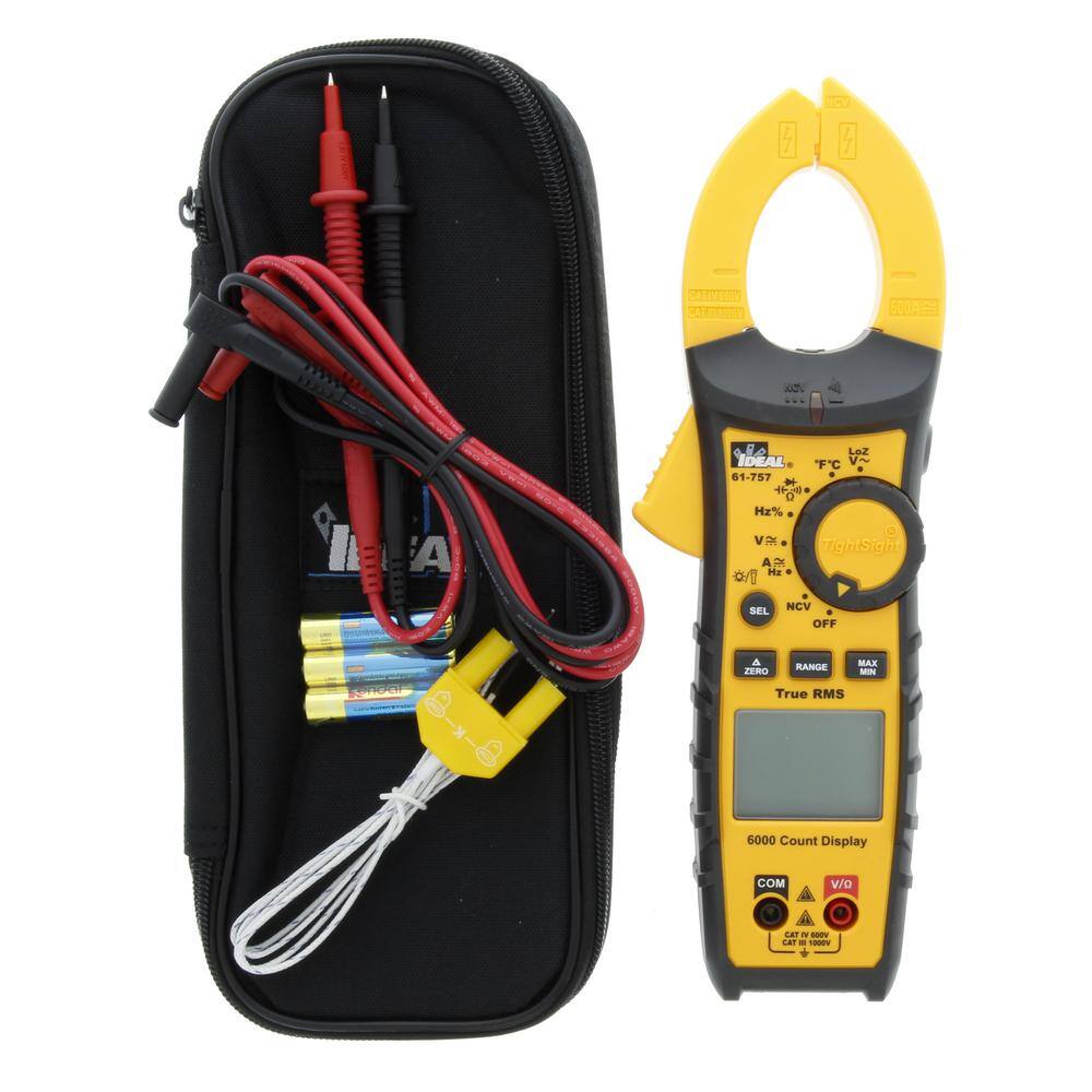 IDEAL TightSight 600 Amp ACDC TRMS Clamp Meter 61-757