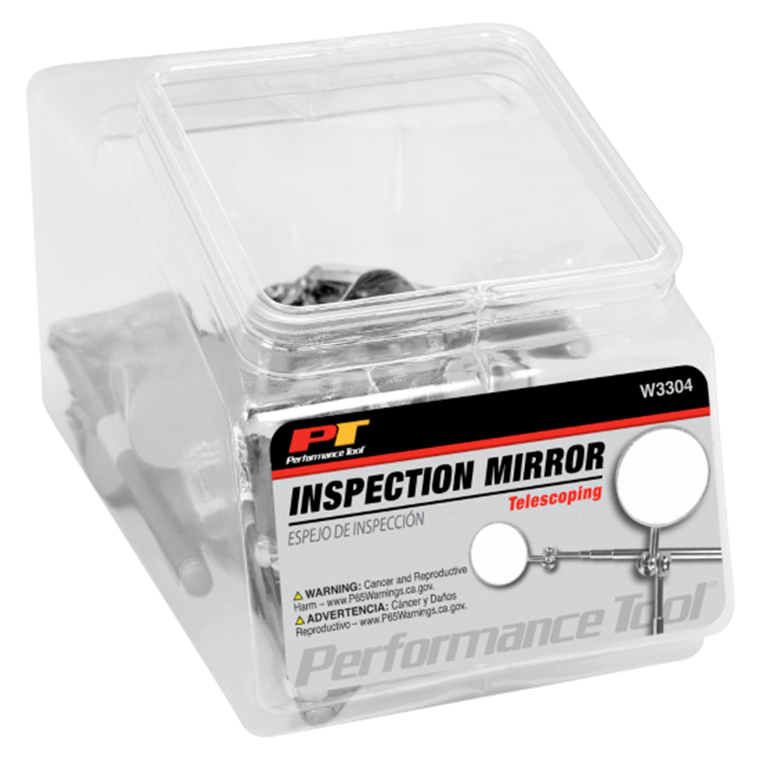 Performance Tool 4.6 in. X 3.4 in. L Steel Telescoping Inspection Mirror 1 pk