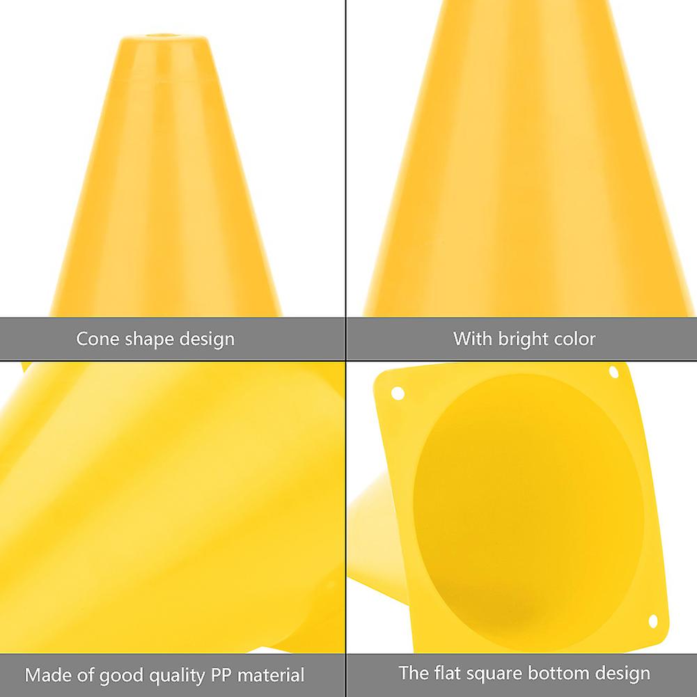 6pcs 18cm Soccer Training Cone Football Barriers Plastic Marker Holder Accessory (yellow)