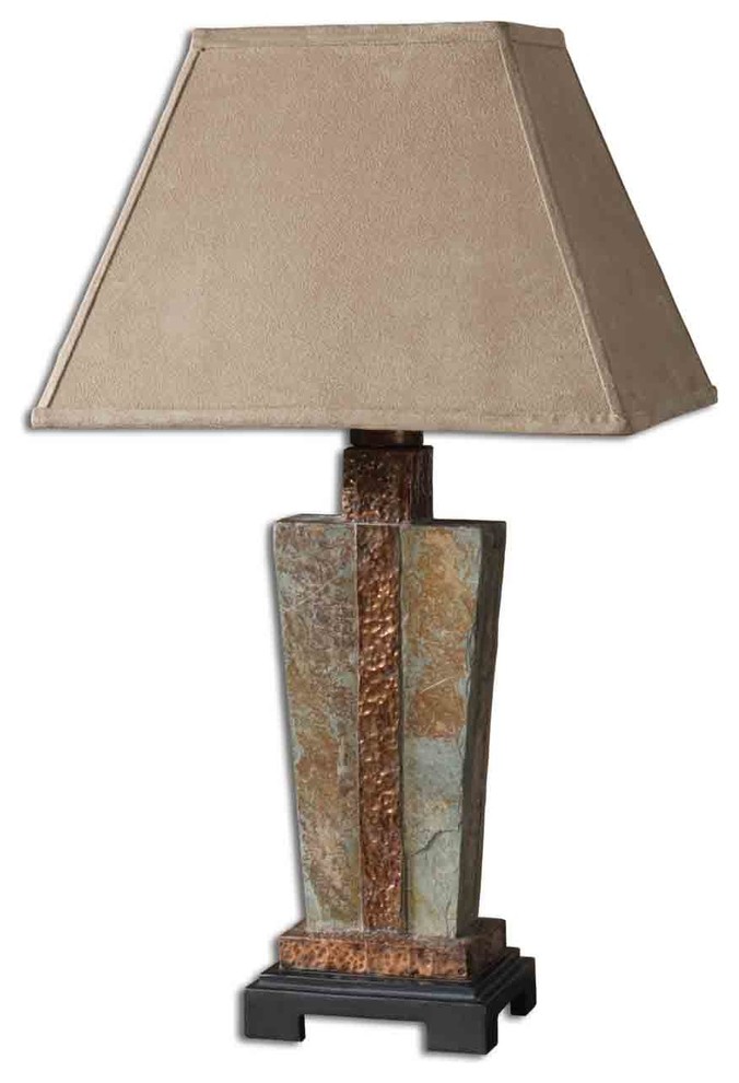 Slate Accent Lamp   Rustic   Outdoor Table Lamps   by Ownax  Houzz