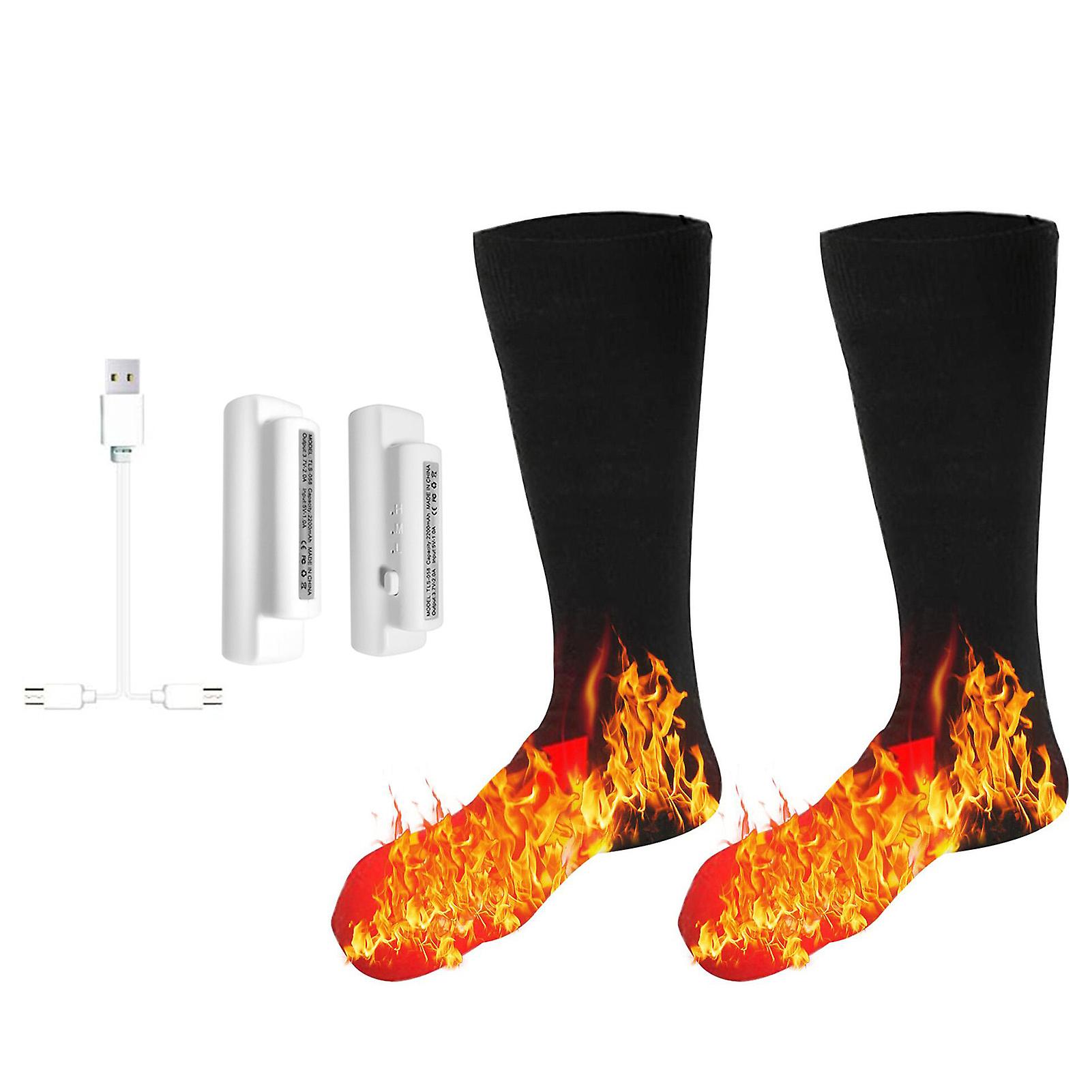 3.7v Heated Socks Foot Warmers For Men And Women， Electric Heating Socks， Washable Battery Heated Socks For Winter Skiing Hiking Fishing Riding， Keep