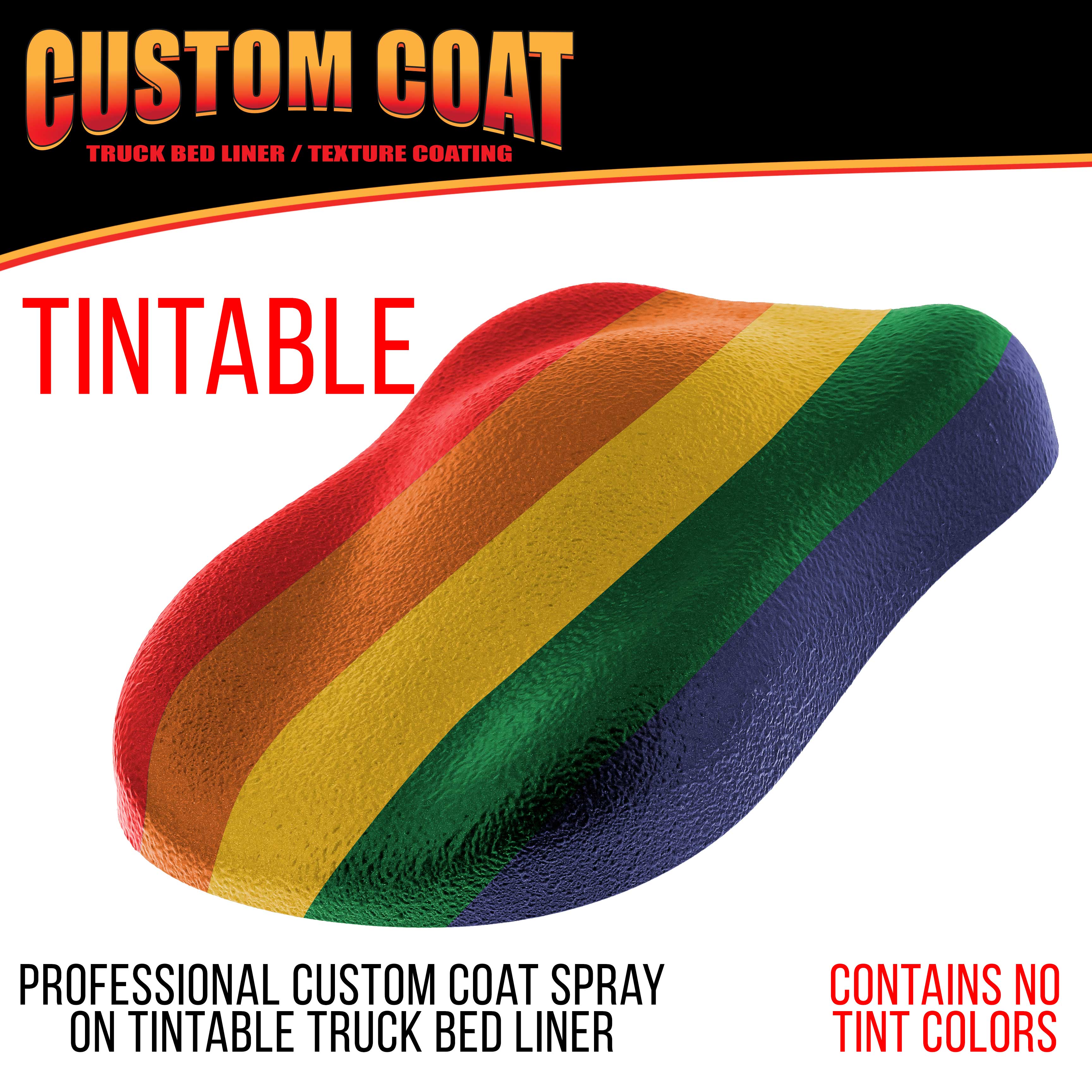 Custom Coat Tintable Base Only 1 Quart Urethane Spray-On Truck Bed Liner Kit - Easy 3 to 1 Mix Ratio， Just Mix， Shake and Shoot ， Prevent Rust